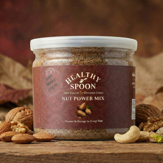 Nut Power Mix by Delicious Bite Wholesome and Nutritional Healthy Breakfast & Evening Craving Almonds, Saffron & Desi Ghee Energy Blend - 400g